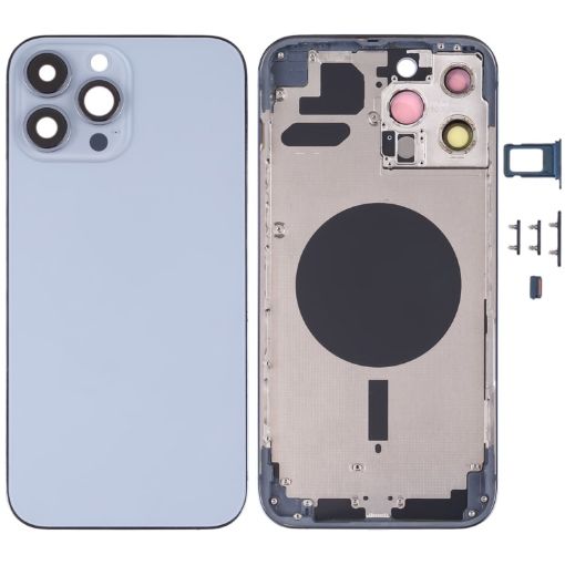 iPhone 13 Pro Max Blue Back Housing Cover with SIM Tray & Side Keys - 1