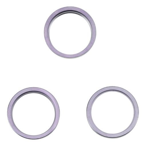 iPhone 14 Pro Rear Camera Glass Lens Protector Ring 3PCS Deep Purple - 1