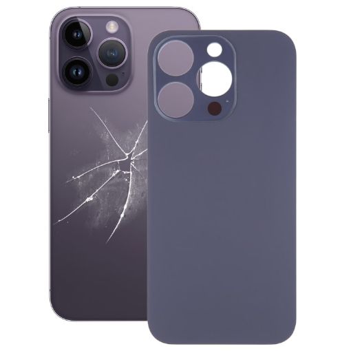 iPhone 14 Pro Purple Glass Back Cover with Big Camera Hole Replacement - 1
