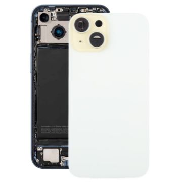 iPhone 15 Plus Yellow Glass Battery Back Cover with Camera Lens Cover - 1