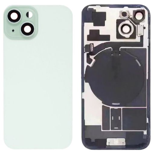 iPhone 15 Green Glass Back Cover with Flash Bracket & Wireless Charging - 1