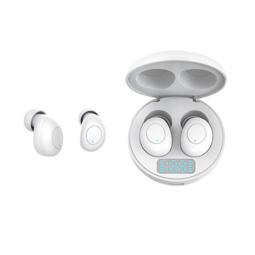 J1 TWS Bluetooth V5.0 Wireless Earphones with LED Charging Box - White - 1