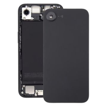 iPhone 16e Glass Battery Back Cover & Camera Lens Cover - Black - 1