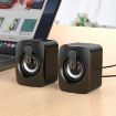 A2 USB 2.0 Wire-Controlled Illuminated Mini Desktop Speaker (Black) - 7