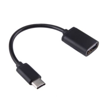USB Female to Type-C Male OTG Cable 8.3cm Charging Data (Black) - 1