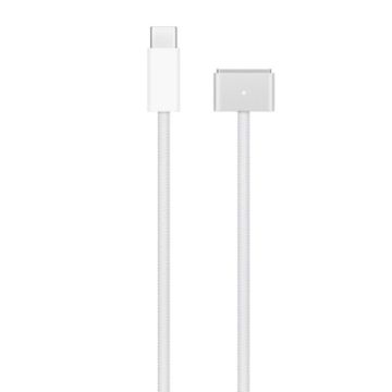 USB-C to Magsafe 3 Braided Fast Charging Cable, 2m, White - 1