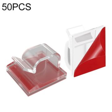 HG2392 50 PCS Desktop Cable Organizer Clips, Acrylic Transparent Gum - 1