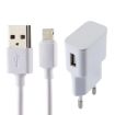 iPhone USB Charger 5V 2.1A with 1m 8 Pin Cable, EU Plug, White - 1