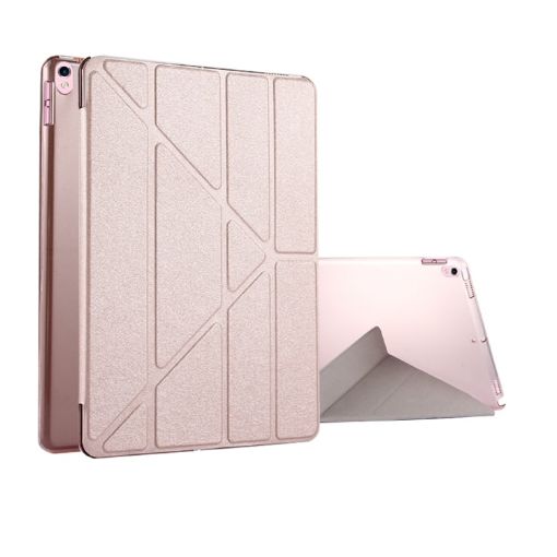 iPad Pro 10.5" Rose Gold Silk Texture Flip Leather Case with Holder - 1