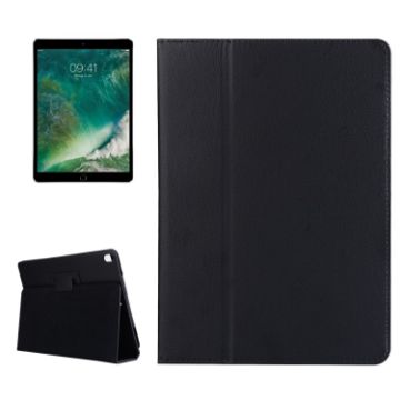 iPad Pro 10.5" Litchi Texture Leather Case with Holder - Black - 1