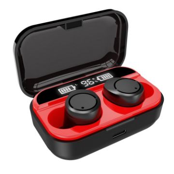 X5 TWS Bluetooth V5.0 Wireless Headset with Charging Case - Black Red - 1