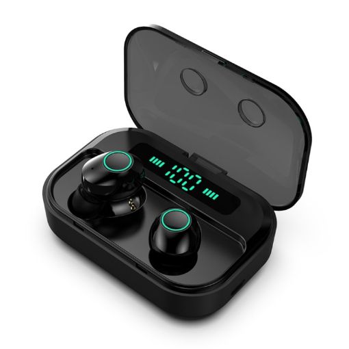 M7 TWS V5.0 Wireless Bluetooth Headset with Charging Case - Black - 1