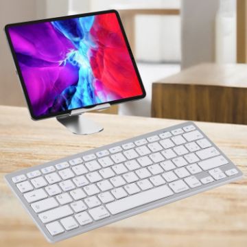 Ultra-thin Wireless Bluetooth Keyboard, French Keys, Silver, for Tablets - 1