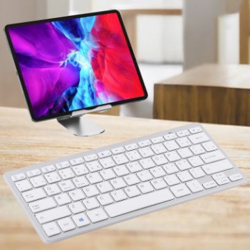 Ultra-thin WB-8022 Wireless Bluetooth Keyboard, Portuguese, Silver - 1