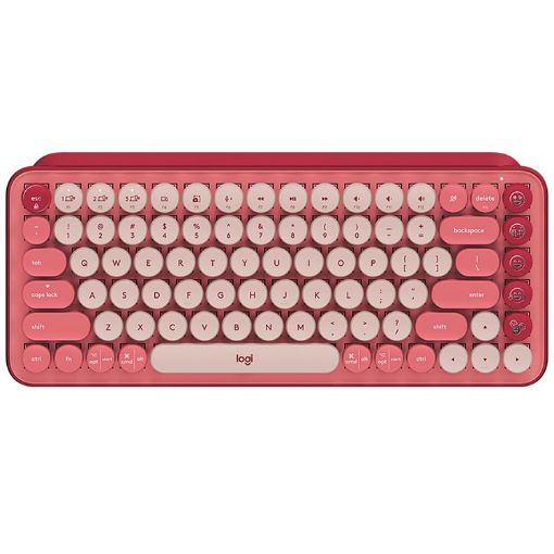Logitech POP KEYS Pink Bluetooth Mechanical Keyboard - Round Buttons - 1