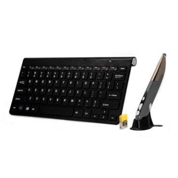KM-909 Wireless Keyboard & Optical Pen Mouse Set, USB Receiver, Black - 1