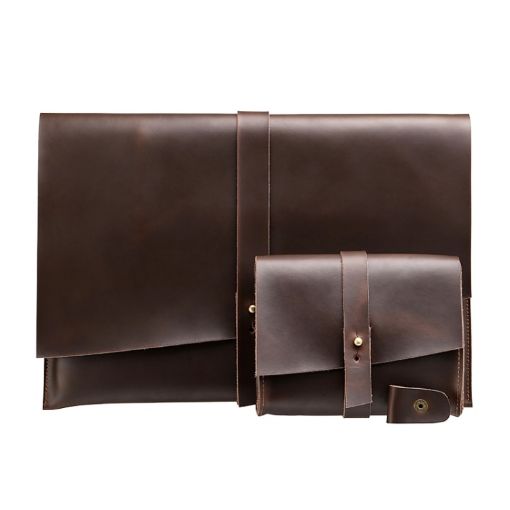 Genuine Leather Laptop Bag for 13.3" Macbook, Samsung, Lenovo, HP - 1