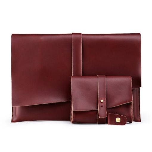 Genuine Leather Laptop Bag for 15.4" Macbook, Samsung, Lenovo, HP - 1