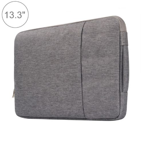 13.3" Universal Denim Laptop Bag for MacBook, Lenovo - Grey, 35.5x26.5x2cm - 1