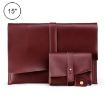 Leather Laptop & Tablet Bag w/ Cable Winder for 15" & Below - Wine Red - 1