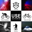 Rechargeable Red & Blue Warning Bicycle Tail Light - 6 Lamp Beads USB-C - 8