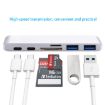 6-in-1 USB-C Hub Adapter: 5Gbps, 2 USB 3.0, SD/TF Slots for MacBook - 5