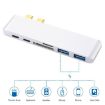 6-in-1 USB-C Hub Adapter: 5Gbps, 2 USB 3.0, SD/TF Slots for MacBook - 6