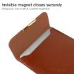 13.3" 2-in-1 Laptop Sleeve & Mouse Storage Bag - Brown PU Leather - 6