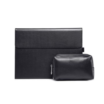 Microsoft Surface Pro 7/7+ Leather Case with Pen Slot & Power Bag (Black) - 1