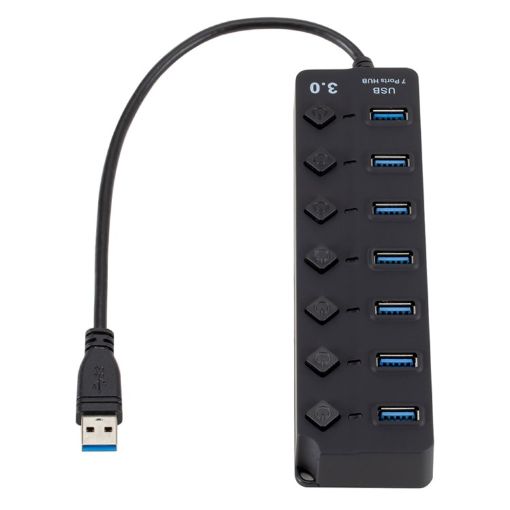 7-Port USB 3.0 Hub with Switch for PC & Laptop - High Speed Expansion - 1