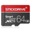 STICKDRIVE 64GB U3 TF Micro SD Memory Card - White Line Red/Black - 1
