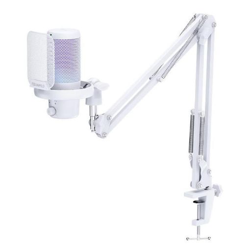 FEELWORLD VM1 USB Condenser Gaming Microphone with RGB Light & Stand - 1