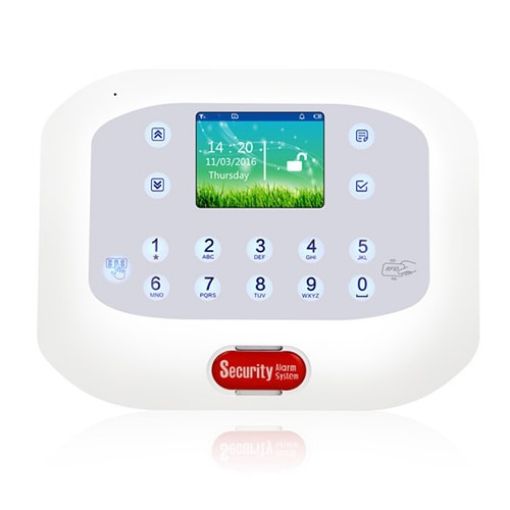 DY-GSM50A 8 in 1 Wireless GSM/PSTN Alarm System, Touch Panel LCD, White - 1