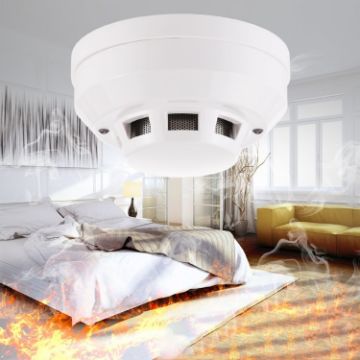 Photoelectric Smoke Detector with Red LED Indicator - White - 1