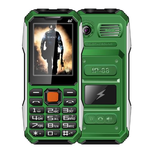 A6 Elder Phone: Waterproof, Shockproof, 6800mAh, Dual SIM, 2G (Green) - 1