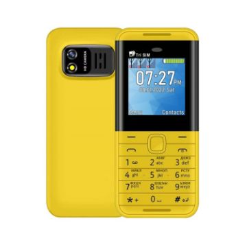 SERVO BM5310 Mini Mobile Phone, 1.33" Display, Triple SIM, Bluetooth, Yellow - 1