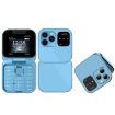 SERVO i16 Pro Mini Flip Phone, 1.77", Dual SIM, Bluetooth, FM, Blue - 1