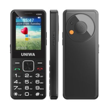 UNIWA V2000 Elder Phone, 2.4" Unisoc T107, 1700mAh, 4G, SOS, UK Plug - 1