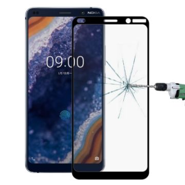 Nokia 9 Full Screen Tempered Glass Protector 9H 9D - Black - 1