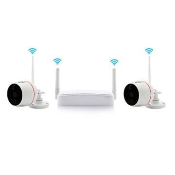4CH HD 1080P Wireless IP Camera Kit with Night Vision & Two-Way Audio - 1
