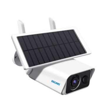 ESCAM QF180 3MP Solar Wifi IP Camera H.265 No Battery (White) - 1