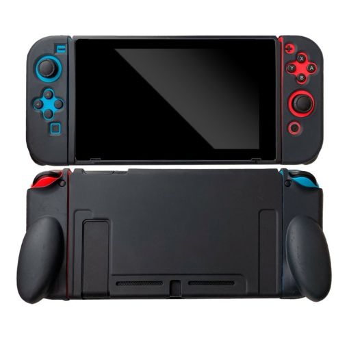 Nintendo Switch Black Shockproof TPU Case - Pure Color Protective Cover - 1