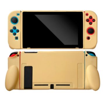 Shockproof TPU Case for Nintendo Switch - Yellowish-Brown Pure Color - 1