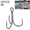 HENGJIA 20 PCS Black High Carbon Steel Fishing Treble Hooks - 1