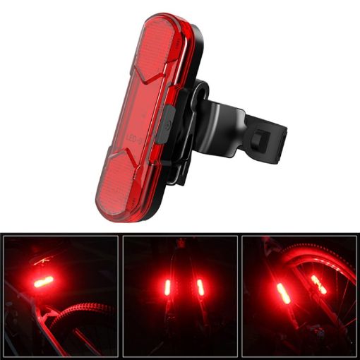 USB Rechargeable Bicycle LED Taillight - Red Light Tail Lamp - 1
