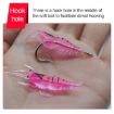 10 PCS 4cm Pink Soft Shrimp Bait Lures with Hook for Fishing - 3