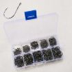 Mixed Size Fish Barbed Hooks with Hole - 500 PCS Fishing Hooks Set - 1
