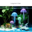 Orange Silicone Jellyfish Aquarium Decoration - 5x17cm Fluorescent Sucker - 7
