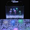 Orange Silicone Jellyfish Aquarium Decoration - 5x17cm Fluorescent Sucker - 9