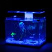 Blue Silicone Jellyfish Aquarium Decoration - 8x20cm Fluorescent Sucker - 8